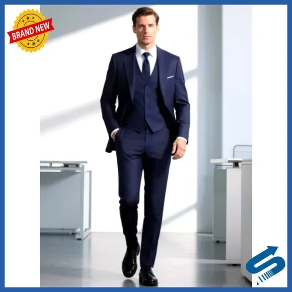 Slim Fit 3-Piece Suit Set Blazer Vest Pants Wedding Prom Business